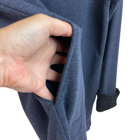 Soft Surroundings Pullover Blue Shawl Collar Lagenlook Size S Oversized Pockets - Picture 3 of 9